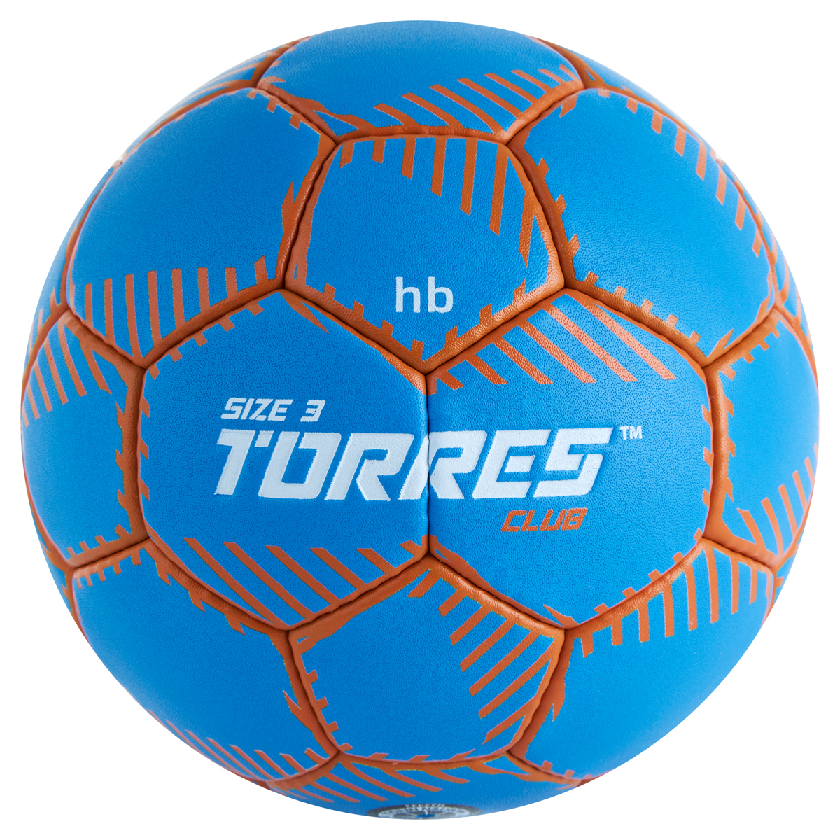 Мяч ганд. TORRES Club, H32443, р.3, ПУ, 5 подкл. слоев, руч. сшивка, синий