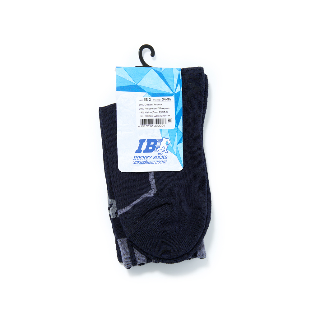 Носки толстые IB Hockey IB-3, SH-IB-3-34-35, р. 34-35, хлопок, поликолон, нейлон, эластан,темно-син