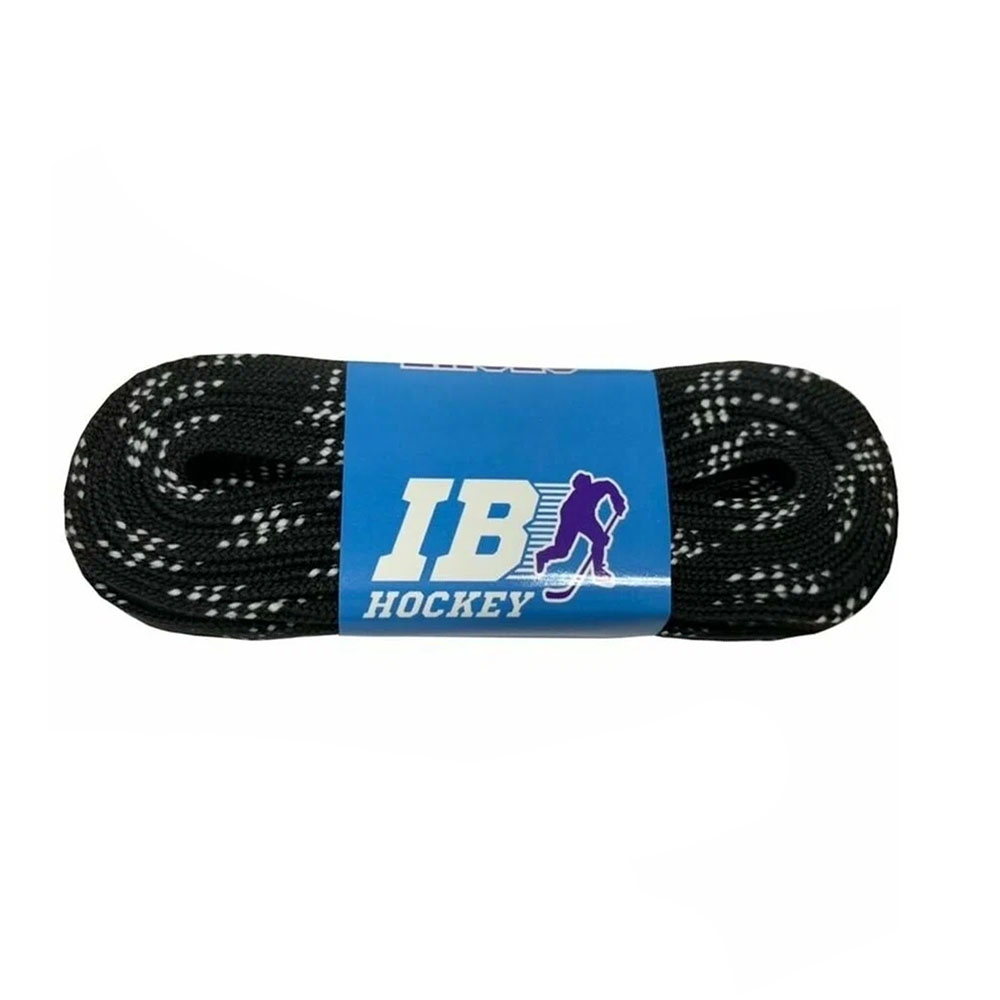 Шнурки для коньков IB Hockey с пропиткой, HLIB274BK, полиэстер, 274см, черные