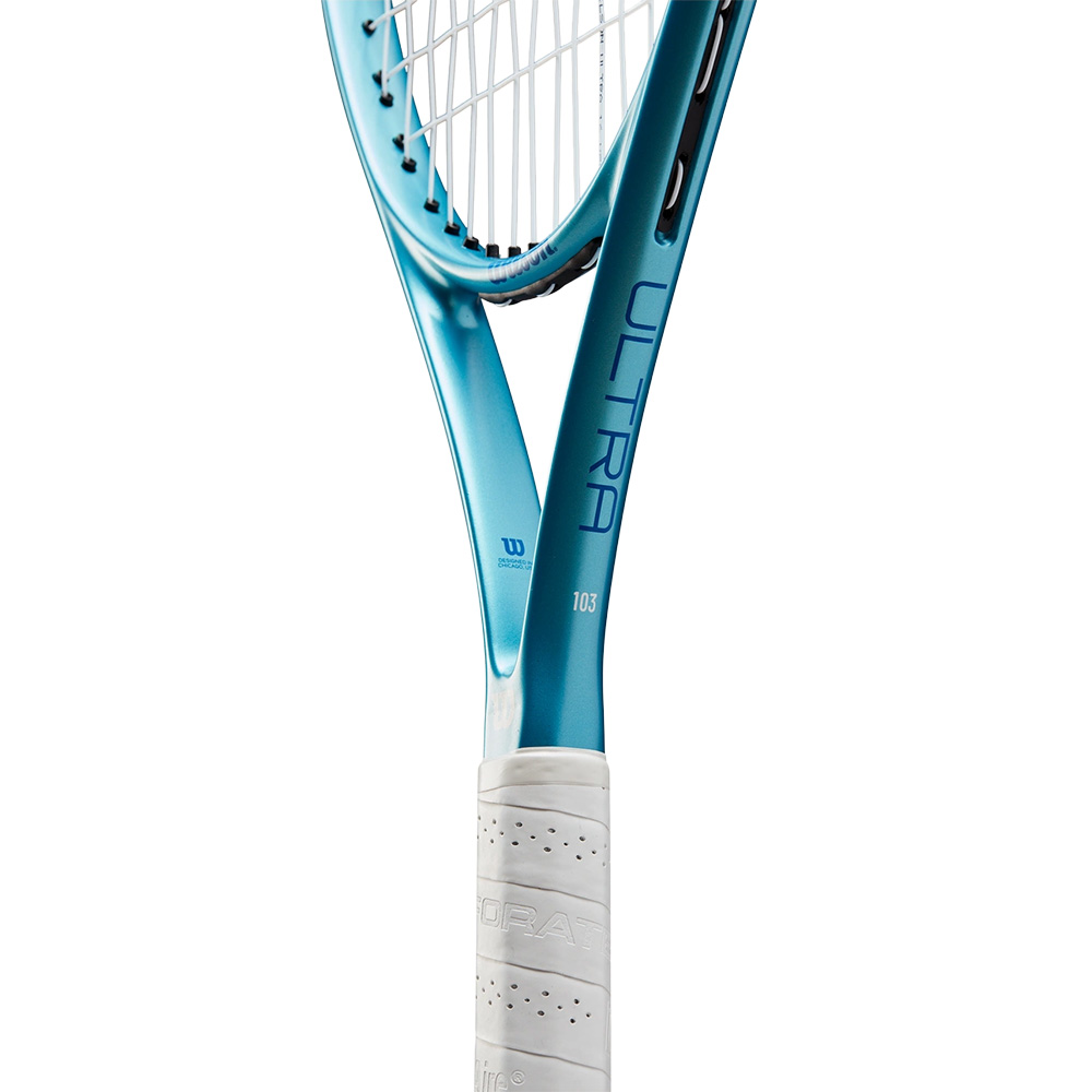 Ракетка б/т Wilson Ultra Power 103 Gr2, WR146910U2, для любителей, графит, со струнами, сине-голубой