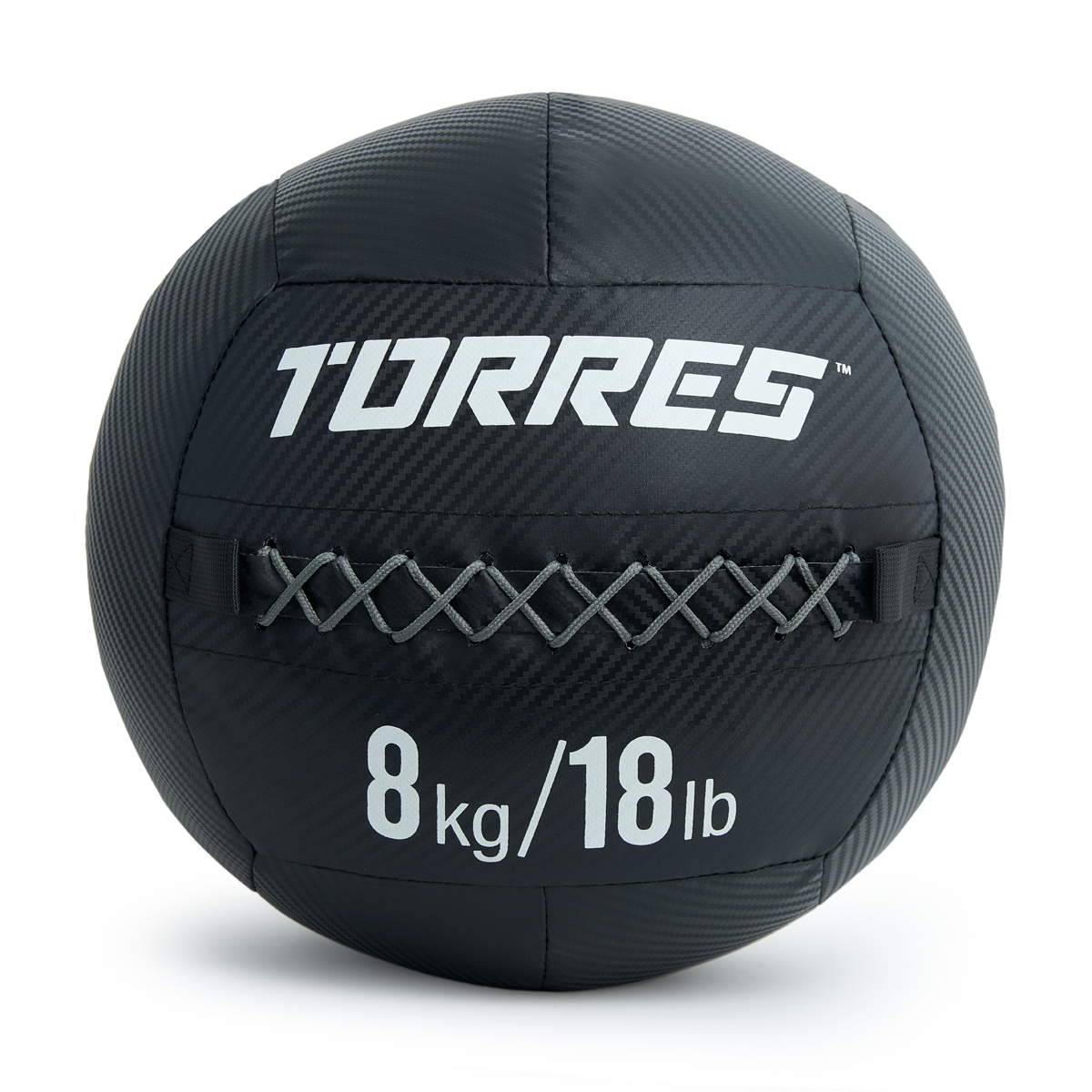 Медбол TORRES 8 кг, AL31258, ПВХ/ПУ, диаметр 35 см, черный