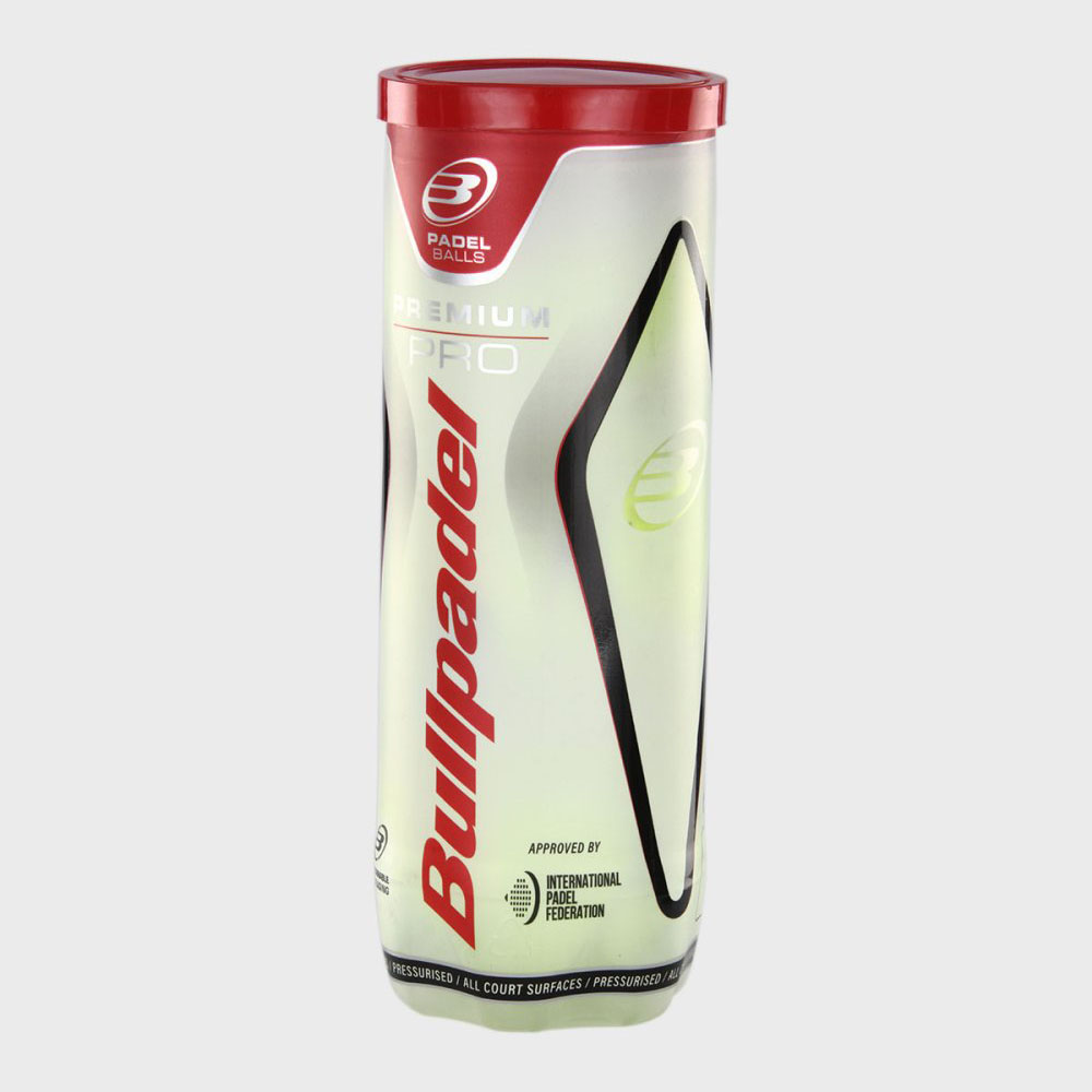 Мяч для падела BULLPADEL Premium PRO, 471959/N73900000, уп.3 шт, FIP Appr, войлок, нат.резина,желтый