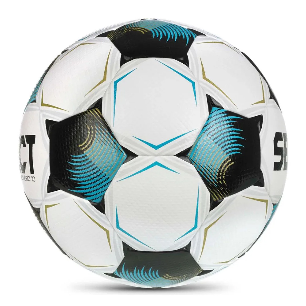 Мяч футб. SELECT Numero 10 V26, 0575071002, р.5, FIFA Basic, 32п, ПУ, гибр.сш, бело-черно-бирюзовый