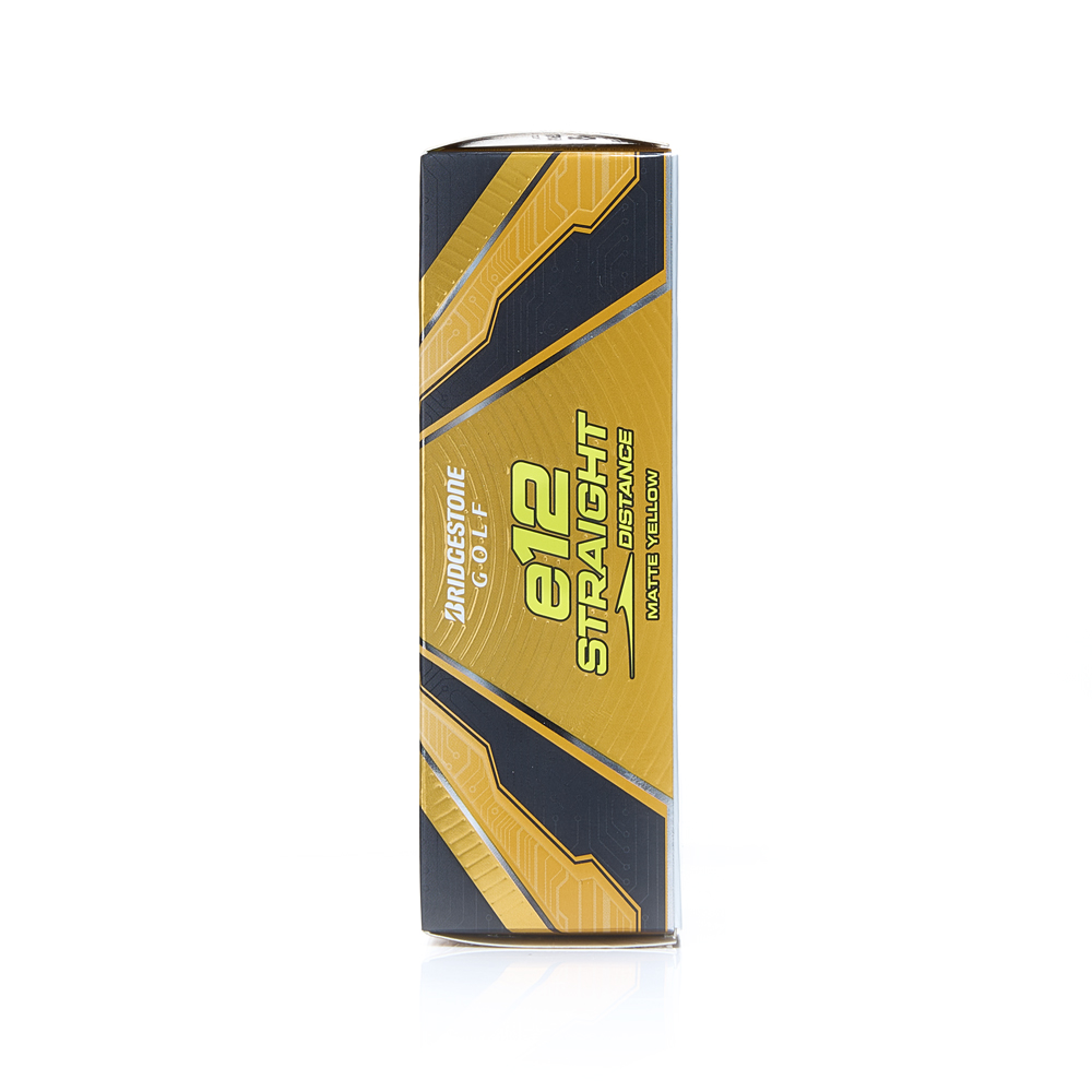 Мяч для гольфа Bridgestone e12 Straight Matte Yellow, BGB5CYX, 3 шт/уп, желтый