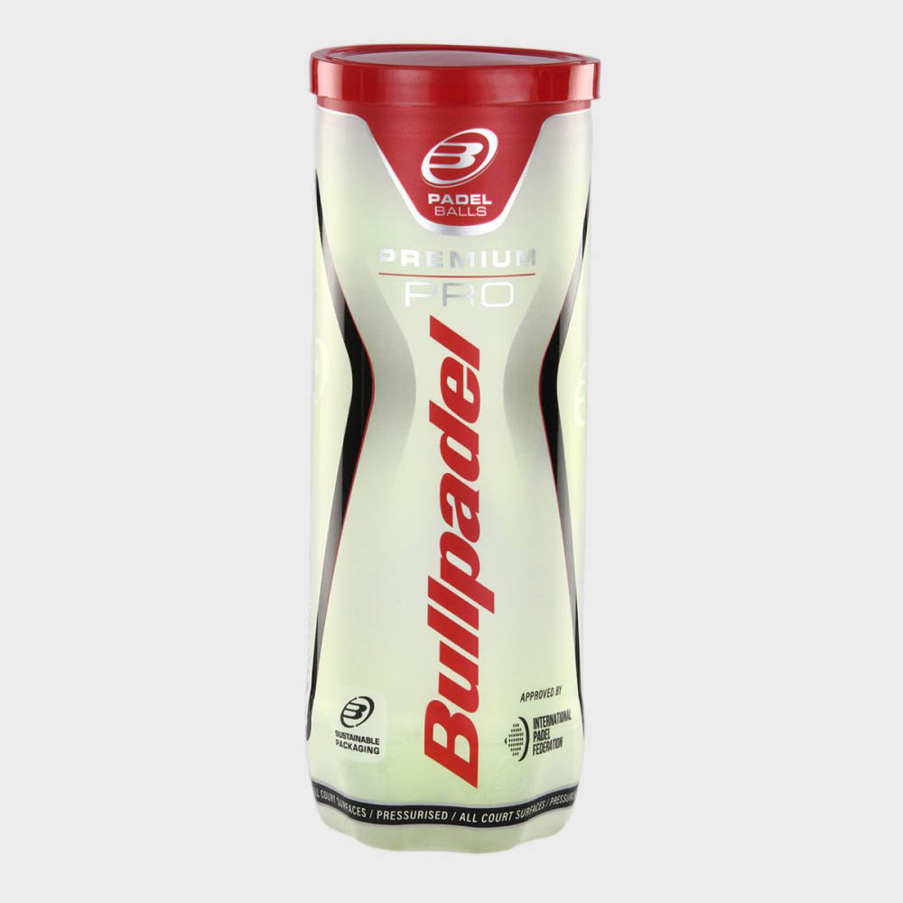 Мяч для падела BULLPADEL Premium PRO, 471959/N73900000, уп.3 шт, FIP Appr, войлок, нат.резина,желтый