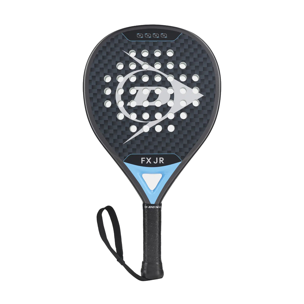 Ракетка для падела Dunlop FX Jr, 10370738, для юниоров, гибрид, графит, черно-голубой