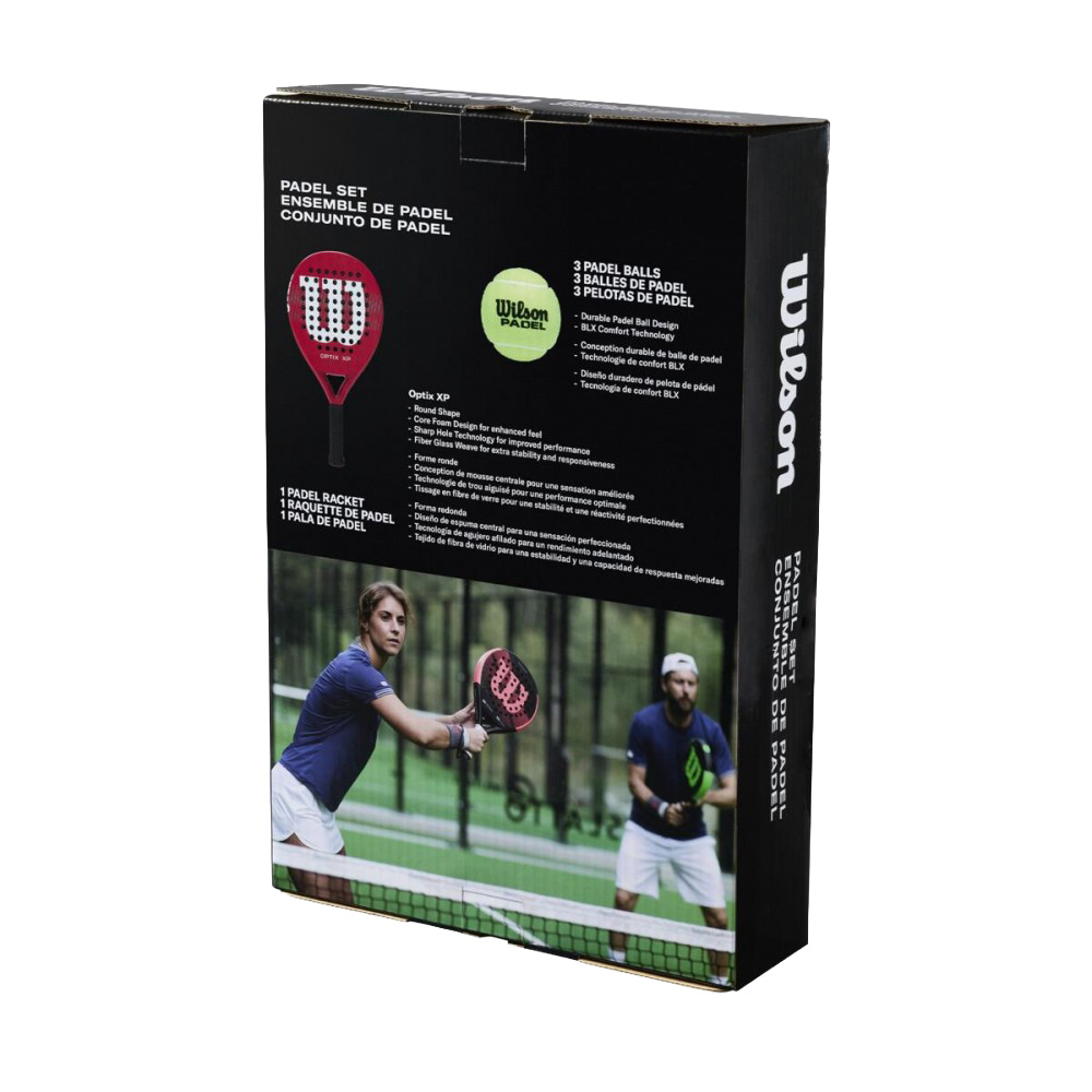 Набор для падела WILSON Optix XP Padel KIT, WR202110U2, ракетка + 3мяча, красный