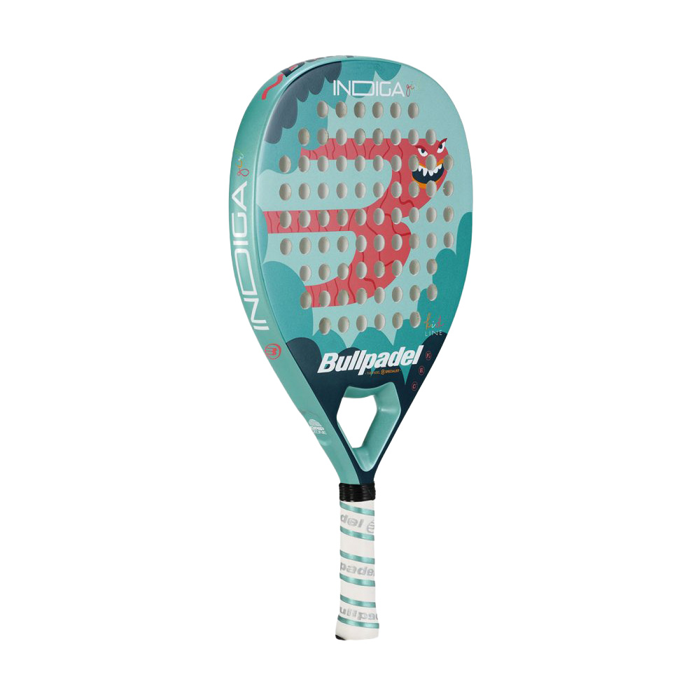 Ракетка для падела BULLPADEL Indiga Jr Girl 26, 494423, для начинающих, стекловолокно, бирюз-коралл