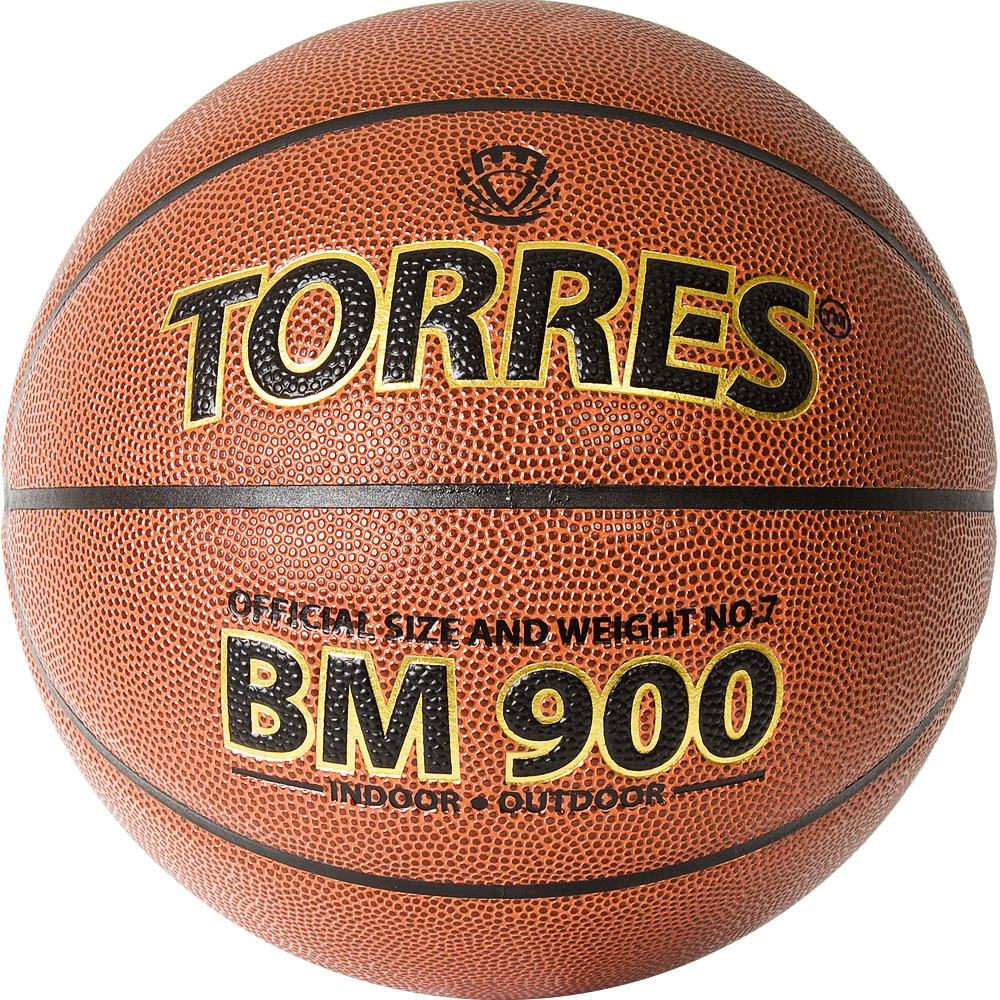 Мяч баск. TORRES BM900, B32037, р.7, ПУ-композит, нейлон.корд, бутил. камера, коричневый