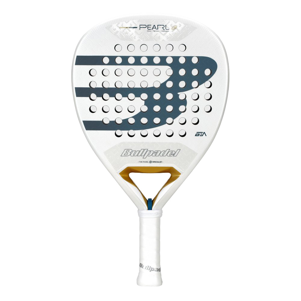 Ракетка для падела BULLPADEL Pearl 26, 493804, для профессионалов, карбон, бело-серый