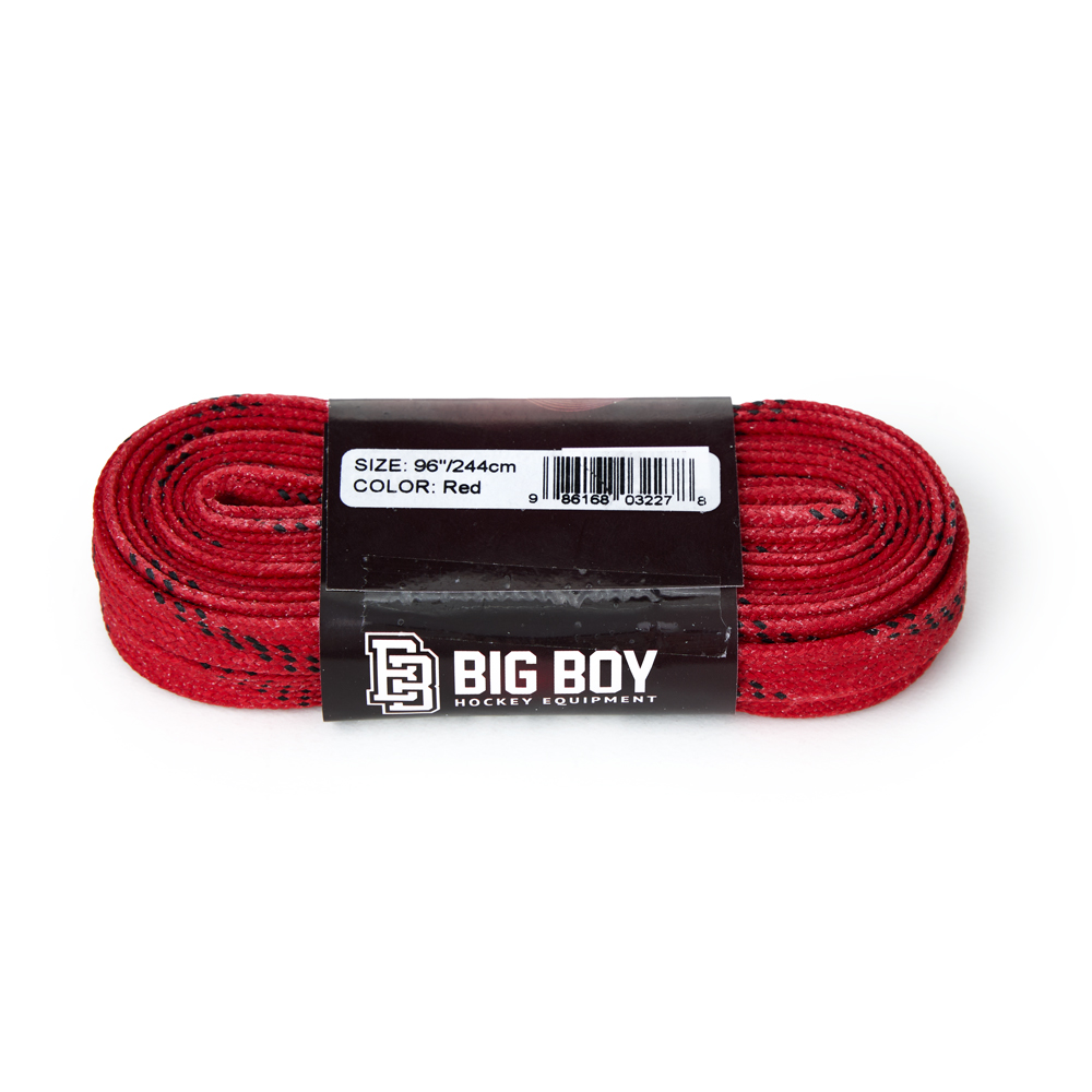 Шнурки для коньков BIG BOY Comfort Line с пропиткой, BB-LACES-CL-244RD, полиэстер, 244см, красн