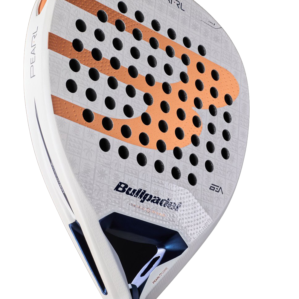 Ракетка для падела BULLPADEL Pearl 27, 497249, для проф-в, стекловолокно,карбон, бело-золотистый