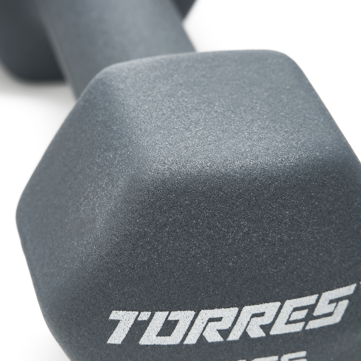 Гантель TORRES 5 кг, PL522505, металл в неопреновой оболочке, форма шестигранник,  серый