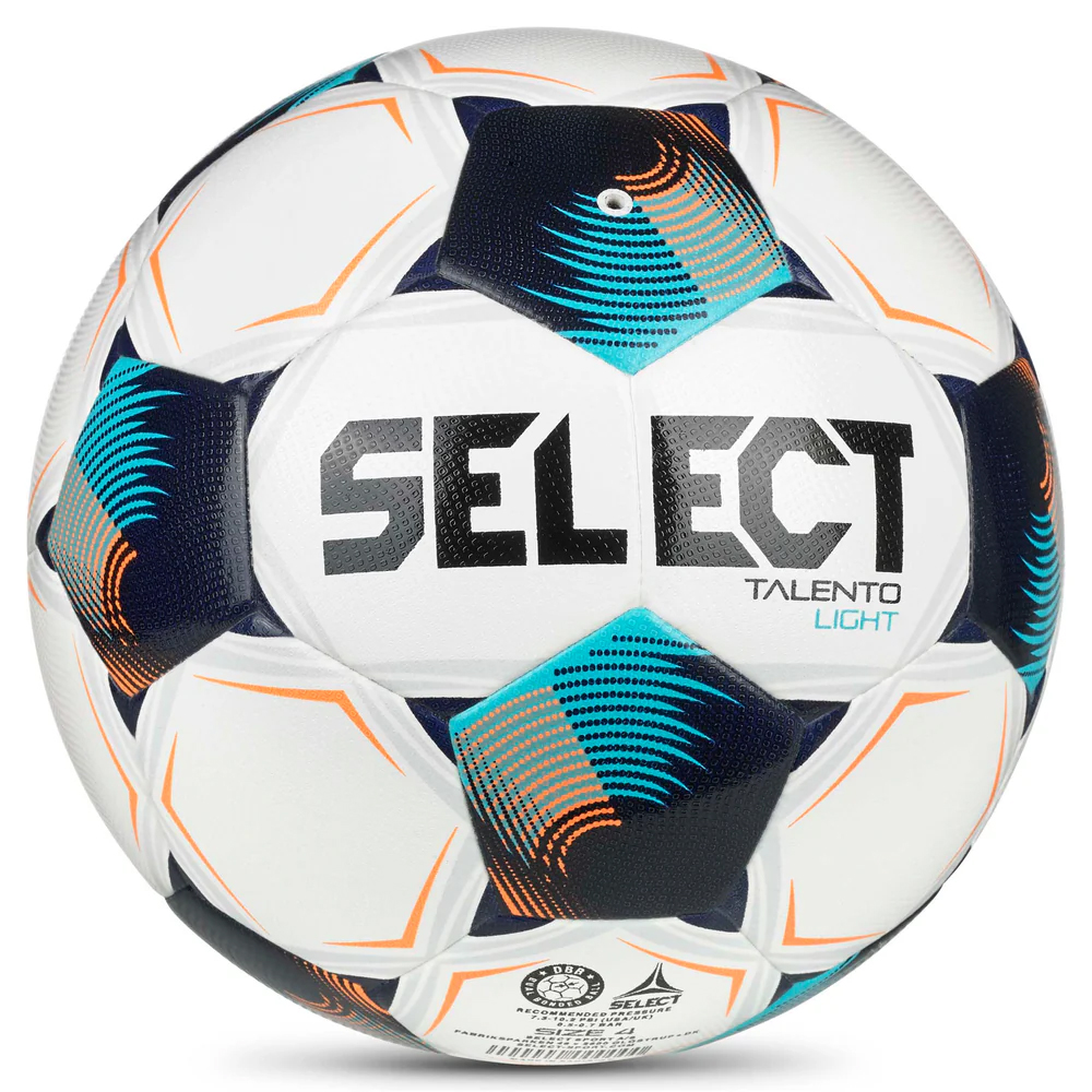 Мяч футб. SELECT Talento DB Light V26, 0774871014 р.4, 32п, ПУ, гибрид.сш, бело-сине-бирюзовый