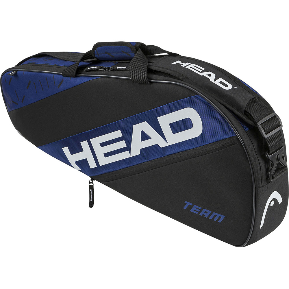 Сумка-чехол HEAD Team Racquet Bag S, 262334-BLBK, с карманом, на 3 тен.ракетки, черно-синий