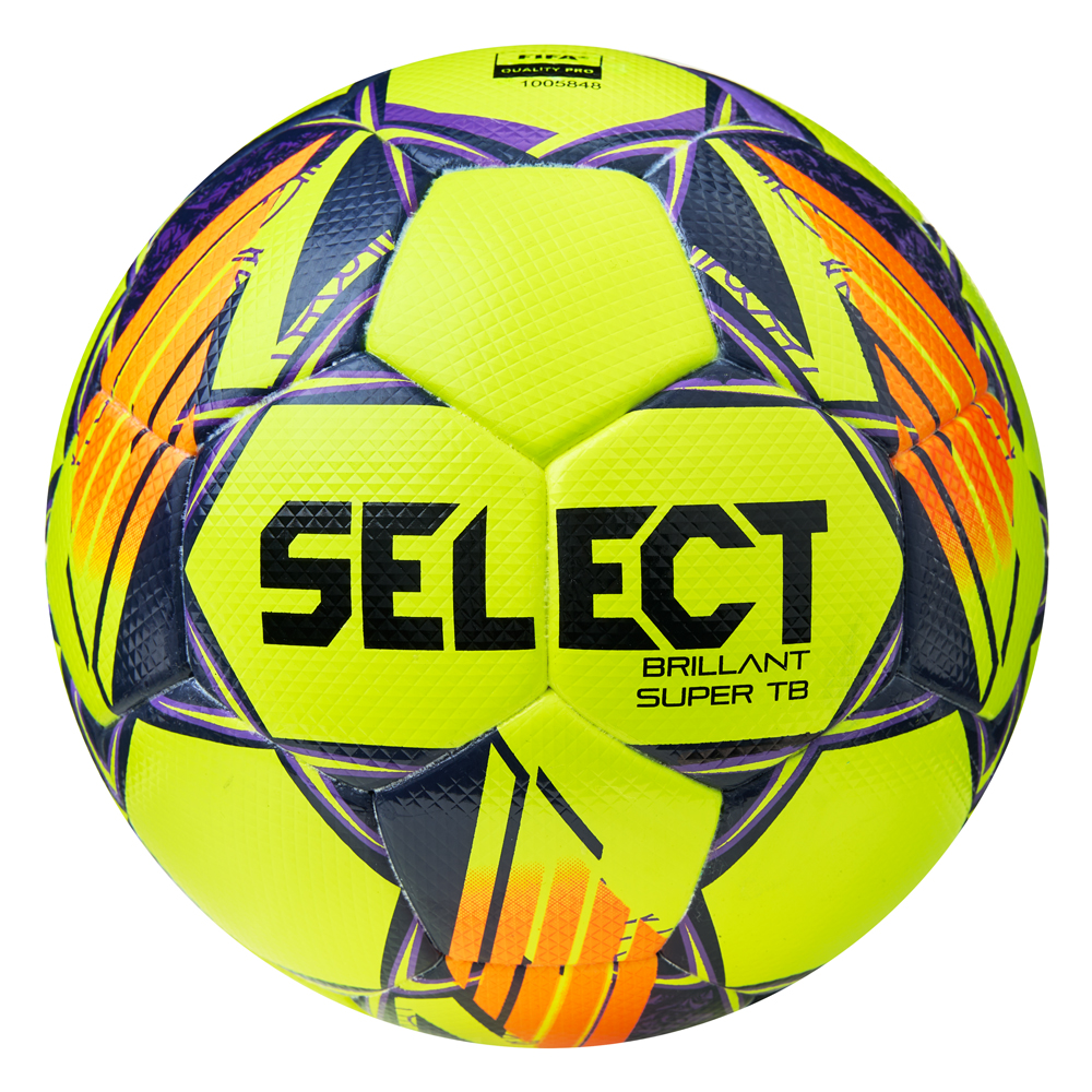 Мяч футб. SELECT Brillant Super TB, 3615968509,р.5, FIFA PRO, ПУ, 32пан. термосш, желто-оранж-фиолет