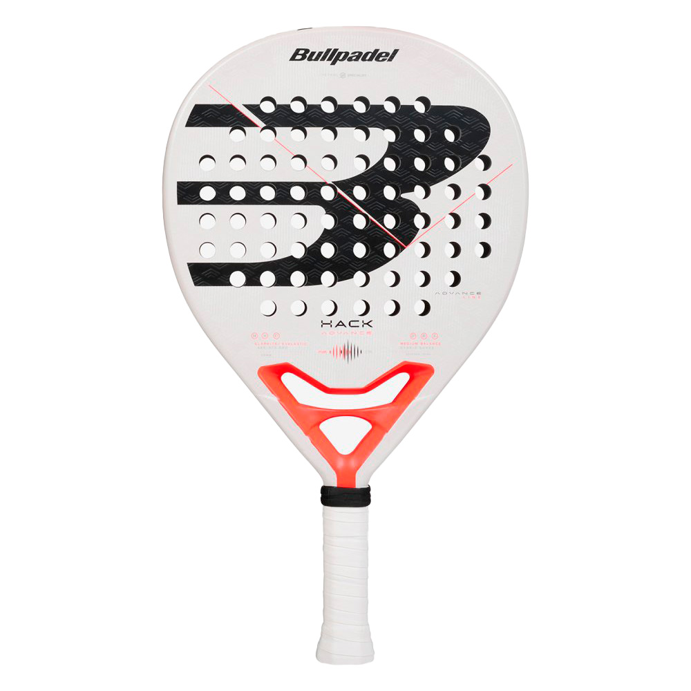 Ракетка для падела BULLPADEL Hack Advance, 494415, для проф. и любит, карбон, бело-черно-оранжевый