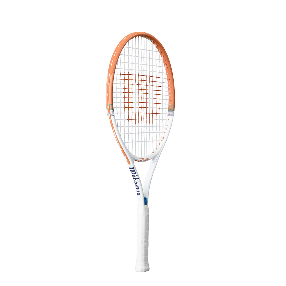 Ракетка б/т Wilson Roland Garros Elite 25, WR193410H, для дет.8-10лет,алюм.,со струн, оранжево-белый