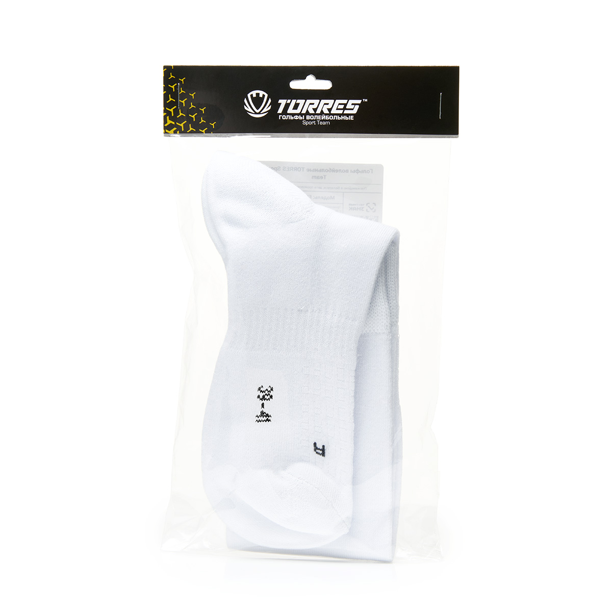 !Гольфы волейб. TORRES Sport Team, FS11011-01-39-41, р.39-41, БЕЛ, хлопок, полиамид, латекс,эластан