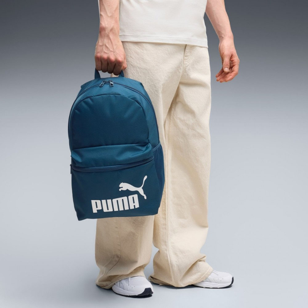 Рюкзак спорт. PUMA Phase Backpack, 09116441, полиэстер, темносине-зеленый