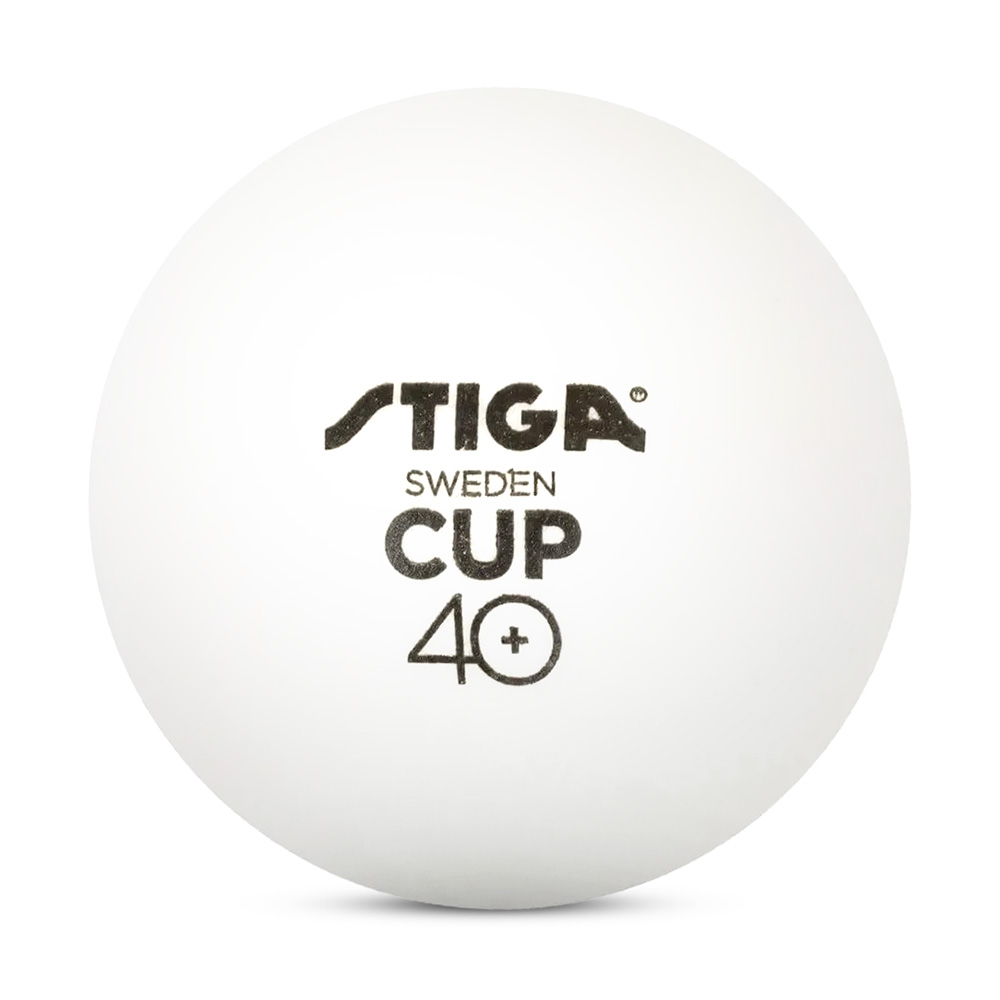 Мяч для наст. тенниса Stiga Cup ABS, 1110-2510-12, диам.40+мм, пластик, упак. 12 шт, белый