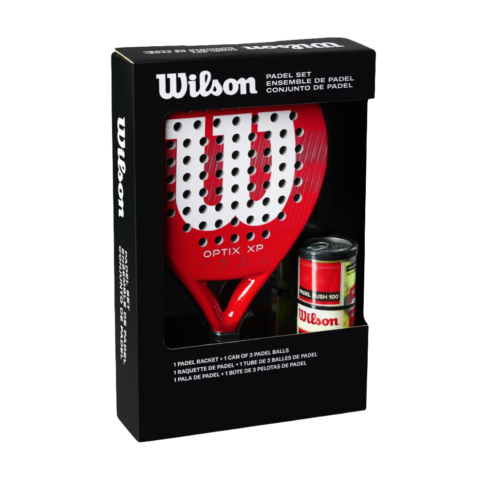 Набор для падела WILSON Optix XP Padel KIT, WR202110U2, ракетка + 3мяча, красный