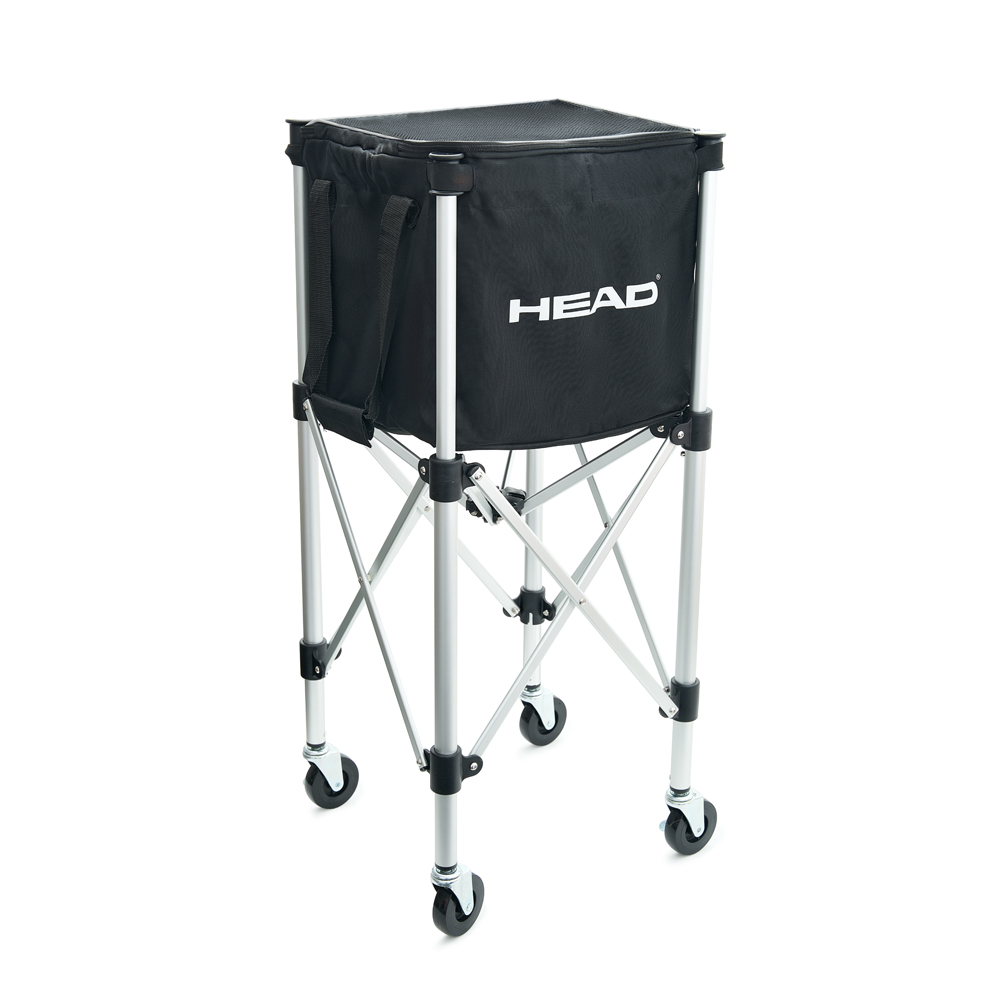 Корзина для теннисных мячей HEAD TT7003, на 125 мячей,с сумкой-переноской, складная, металл, черный