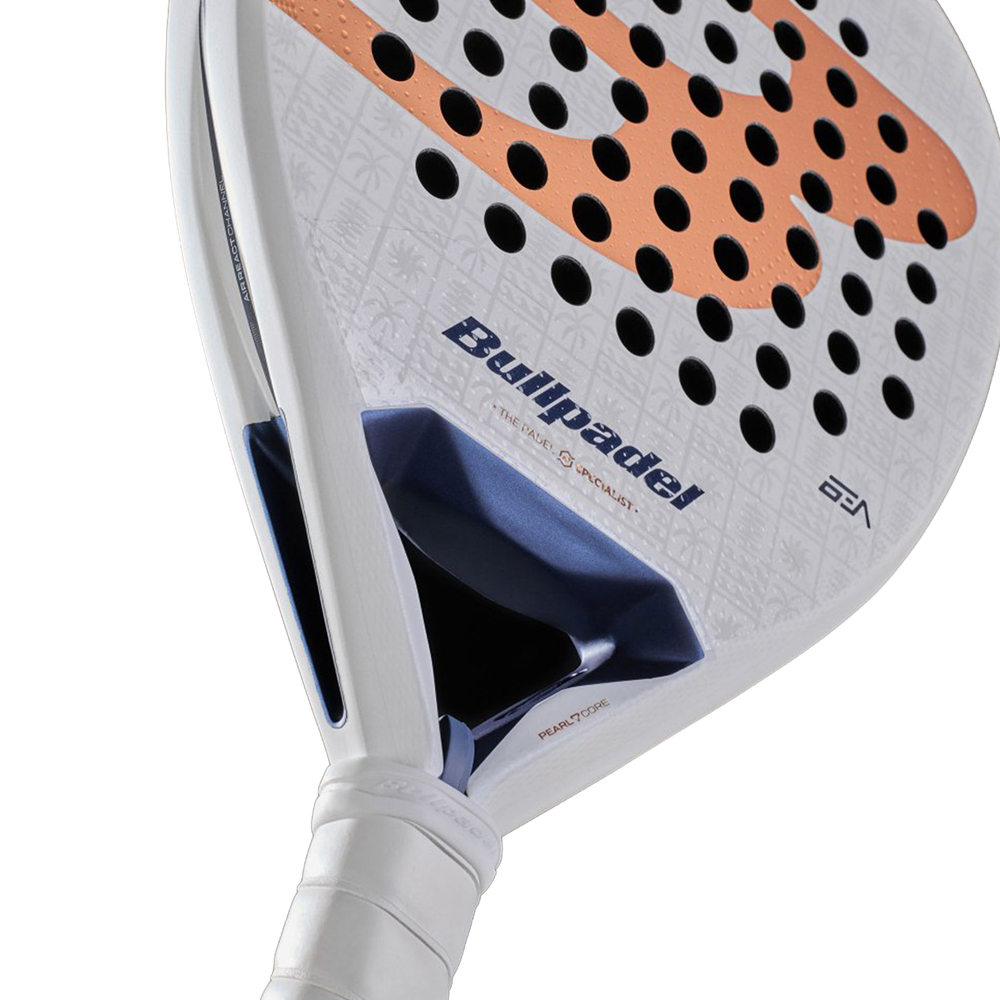 Ракетка для падела BULLPADEL Pearl 27, 497249, для проф-в, стекловолокно,карбон, бело-золотистый