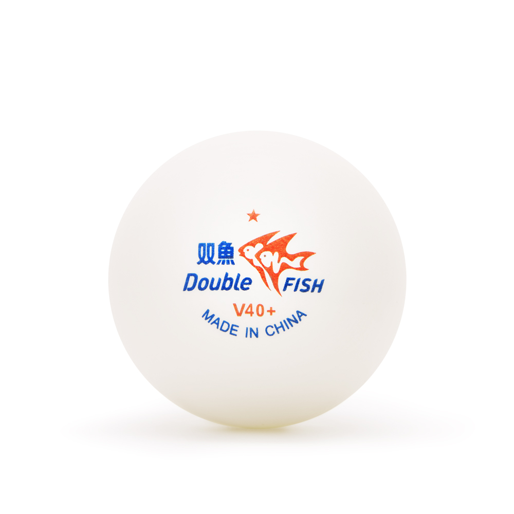 Мяч для наст. тенниса DOUBLE FISH 1* Ball, арт. V40+1, диам. V40+мм,плаcтик,упак.100 шт,белый