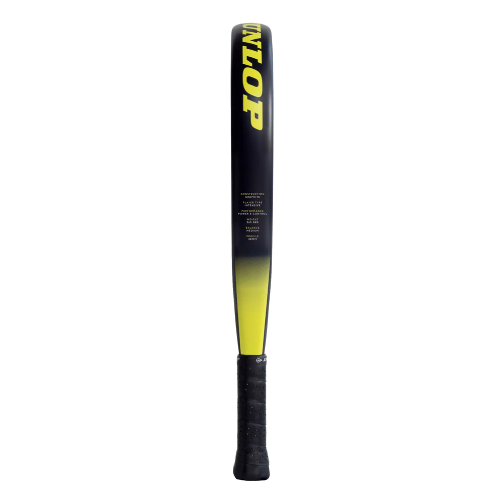 Ракетка для падела Dunlop Tristorm Pro, 10359946, для родв.игроков, стекловолокно, графит, черн-желт