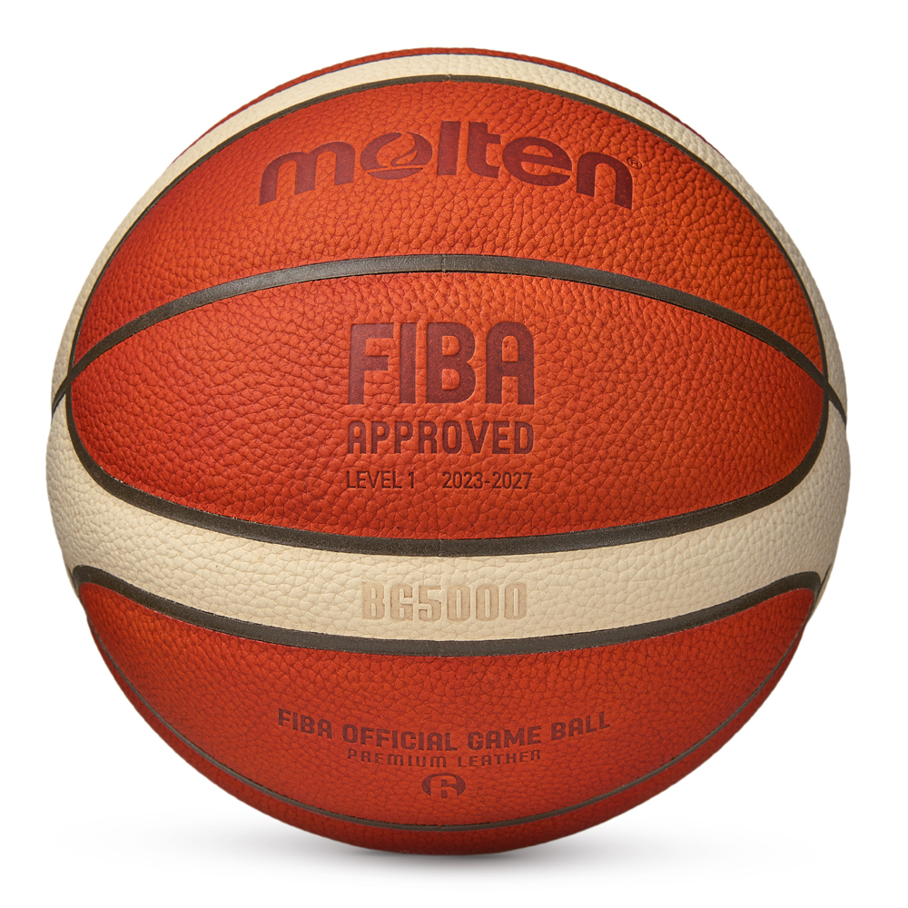 Мяч баск. MOLTEN B6G5000 р.6, FIBA Appr, 12 панелей, нат.кожа, бутил.камера, кор-беж-чер