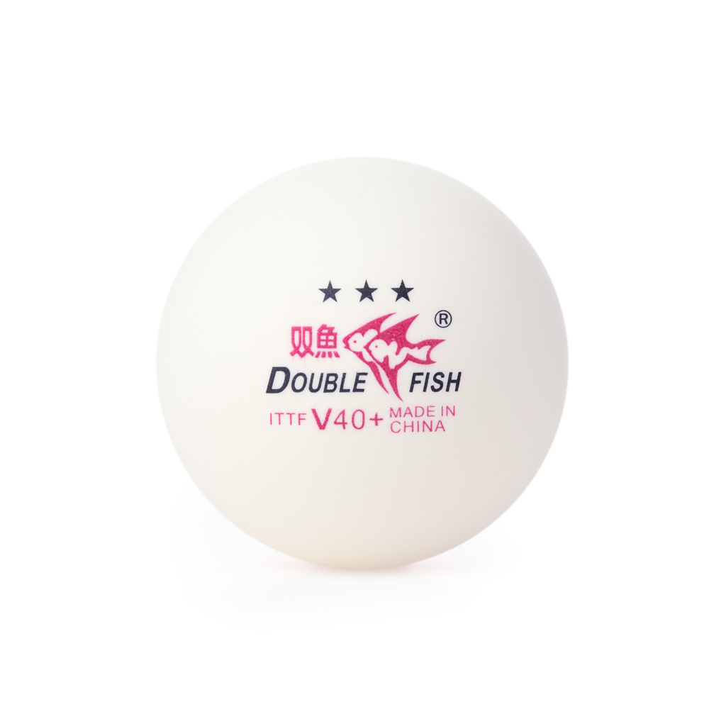 Мяч для наст. тенниса DOUBLE FISH 3***, V111F10, диам. V40+мм, ITTF Appr,плаcтик,упак.10 шт,белый