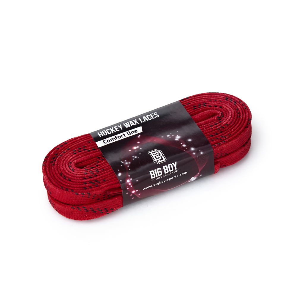 Шнурки для коньков BIG BOY Comfort Line с пропиткой, BB-LACES-CL-305RD, полиэстер, 305см, красн