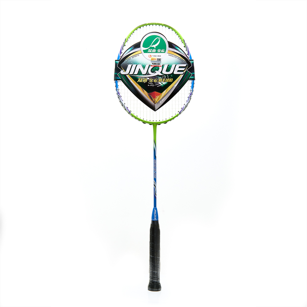 Ракетка для бадм. DOUBLE FISH JINQUE QT-1601, для продвинутых,карбон со струнами,литая,голубой