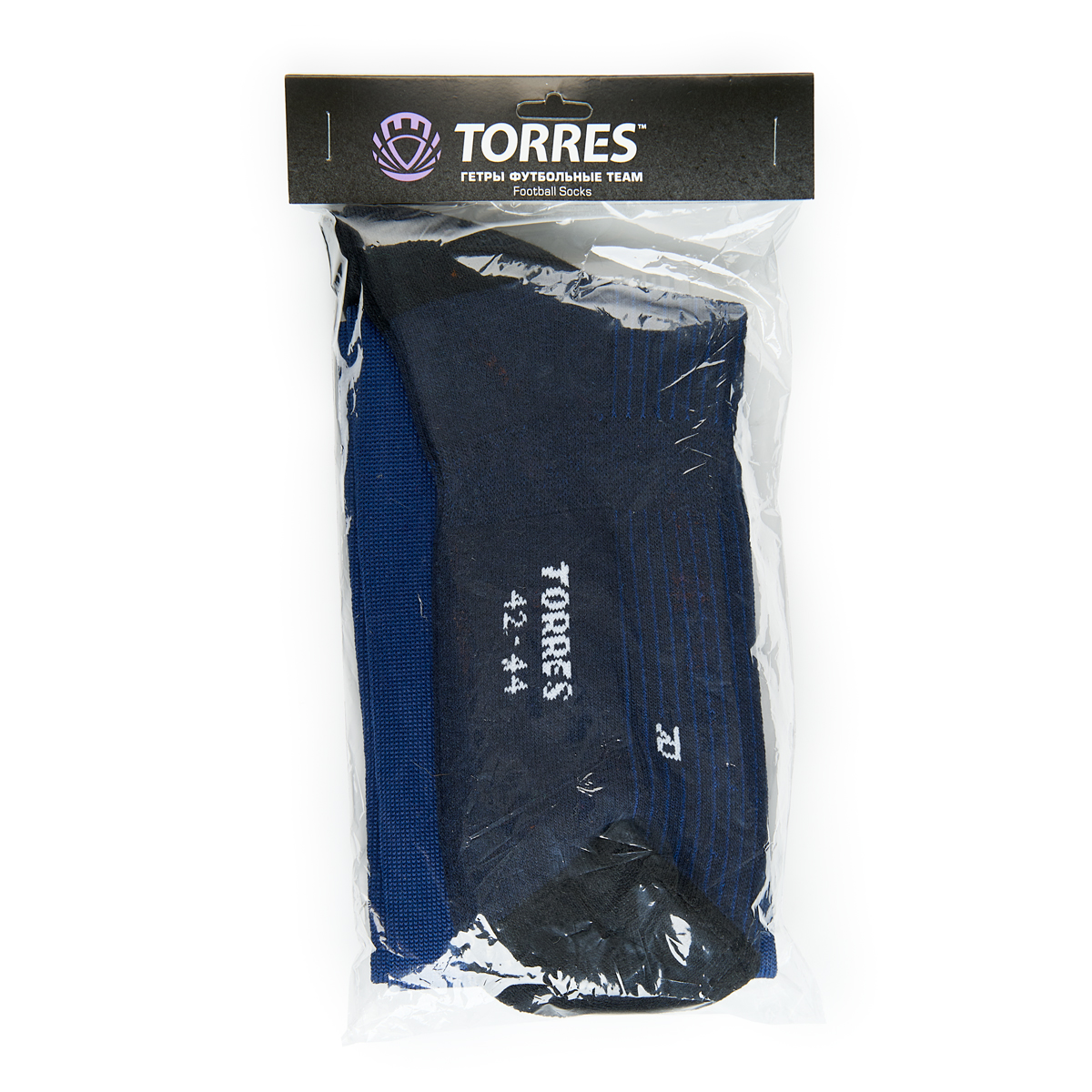 Гетры футб.TORRES Sport Team, FS1108-03-42-44, р.42-44, Т-СИН, хлопок, полиэстер, эластан