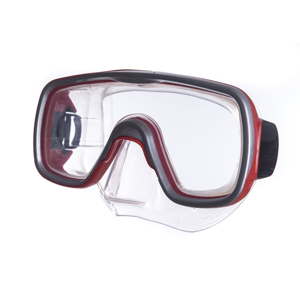 Маска для плав. Salvas Geo Jr Mask, CA105S1RYSTH, безопасн.стекло, силикон, р. Junior, красный