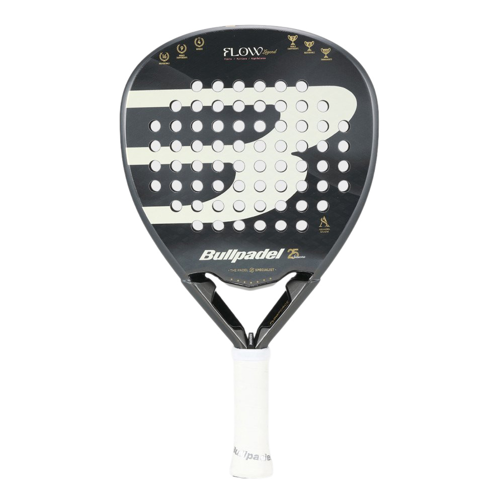 Ракетка для падела BULLPADEL Flow Legend, 494405, для профессионалов, стекловолокно,черно-белый