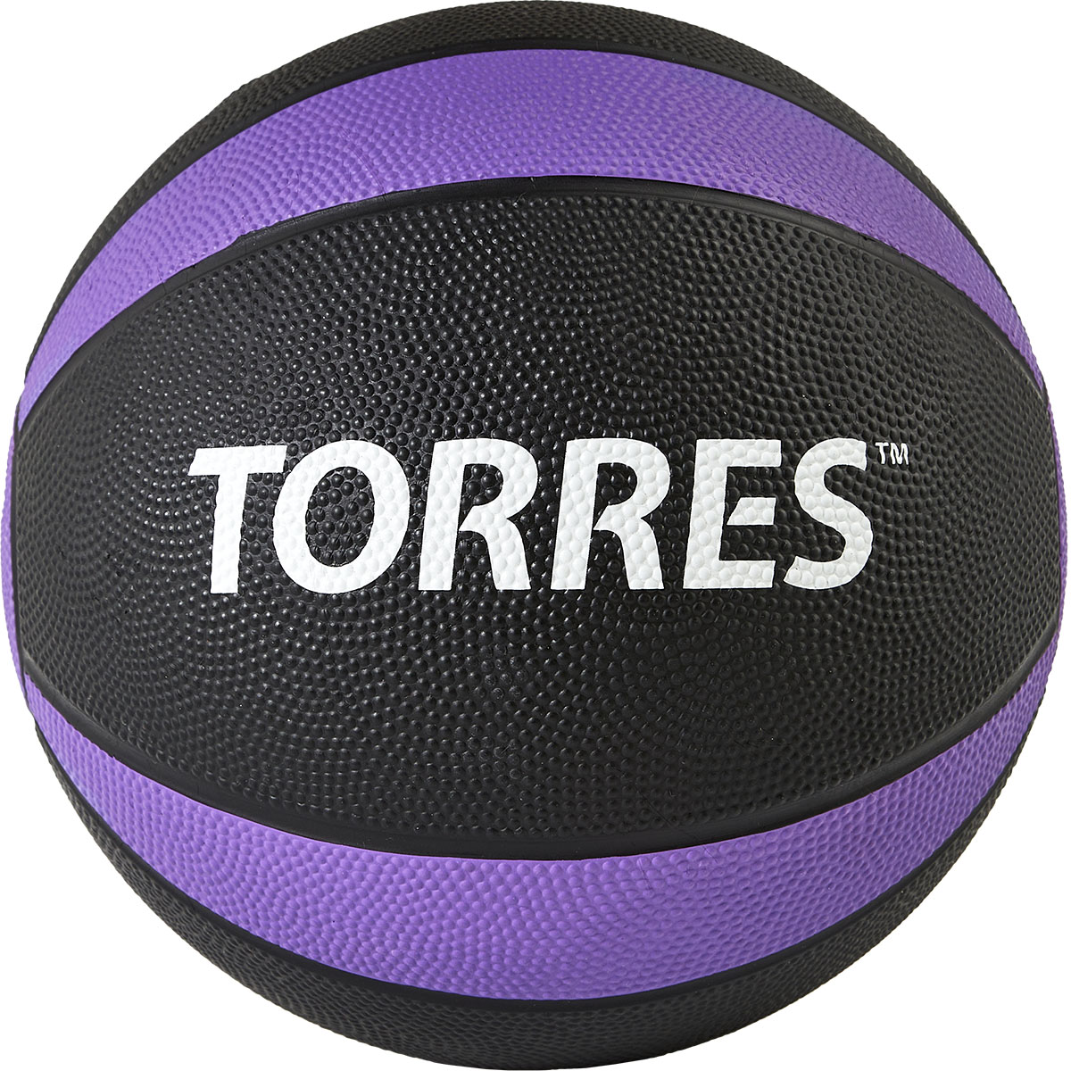 Медбол TORRES 5 кг, AL00225, резина, диаметр 23,8 см, черно-фиолетовый