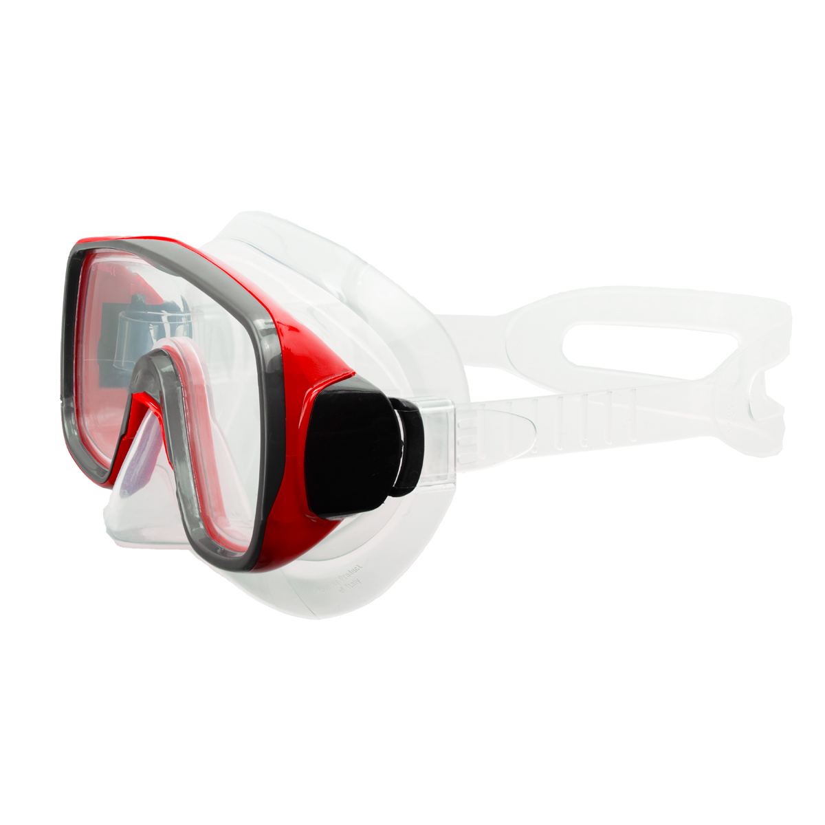 Маска для плав. Salvas Geo Md Mask, CA140S1RYSTH, закален.стекло, силикон, р. Medium, красный