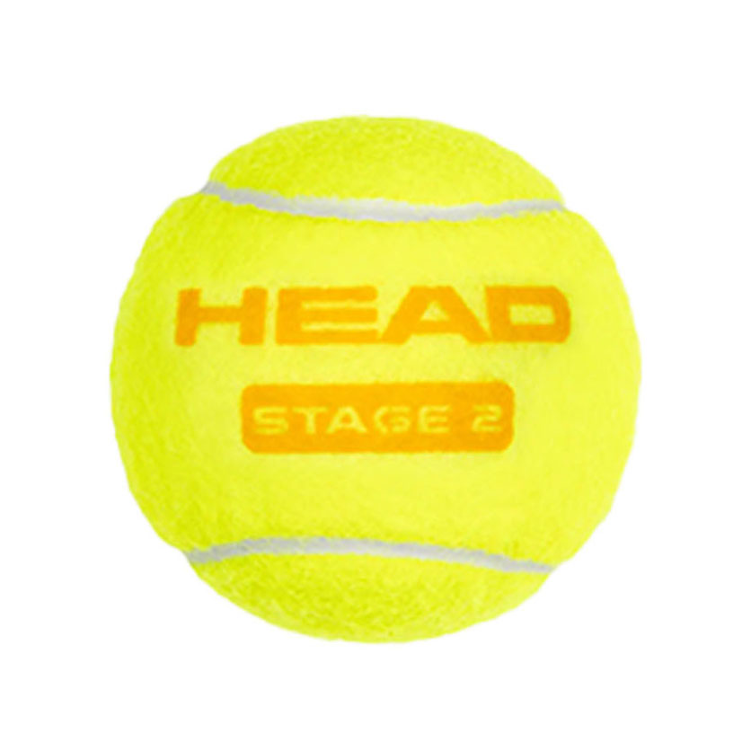 Мяч теннисный детский HEAD Stage 2 Orange, 578423,уп.3 шт, фетр,нат.резина,желто-оранжевый