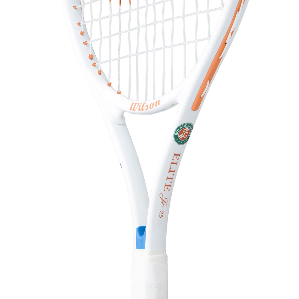 Ракетка б/т Wilson Roland Garros Elite 25, WR193410H, для дет.8-10лет,алюм.,со струн, оранжево-белый