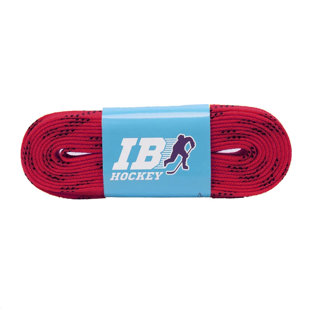 Шнурки для коньков IB Hockey с пропиткой, HLIB274RD, полиэстер, 274см, красный