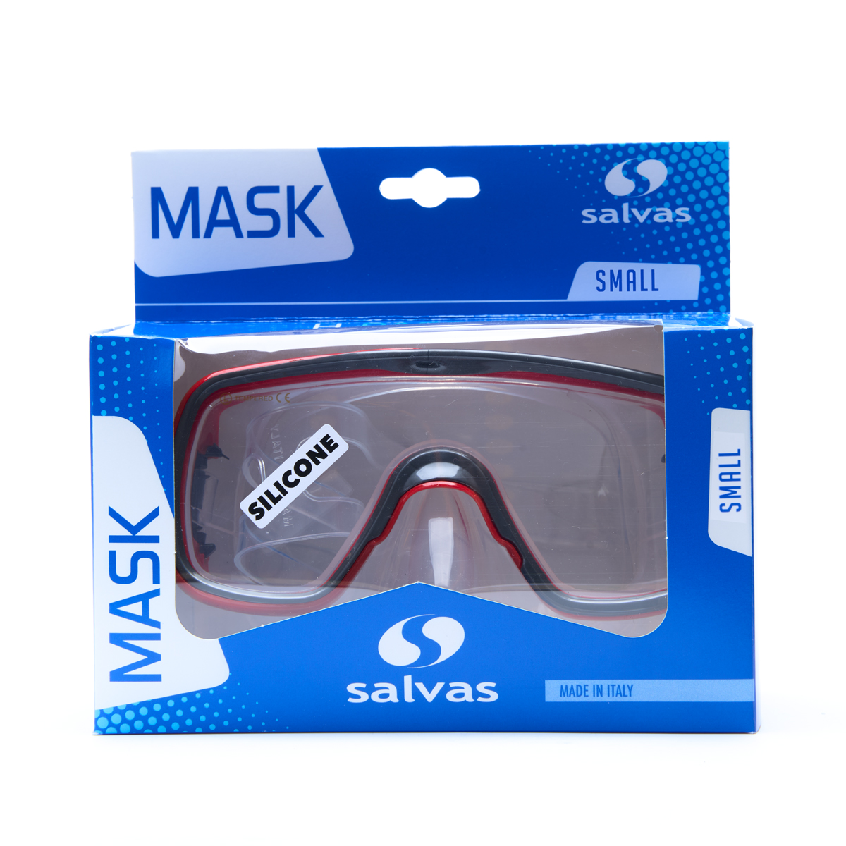 Маска для плав. Salvas Geo Jr Mask, CA105S1RYSTH, безопасн.стекло, силикон, р. Junior, красный