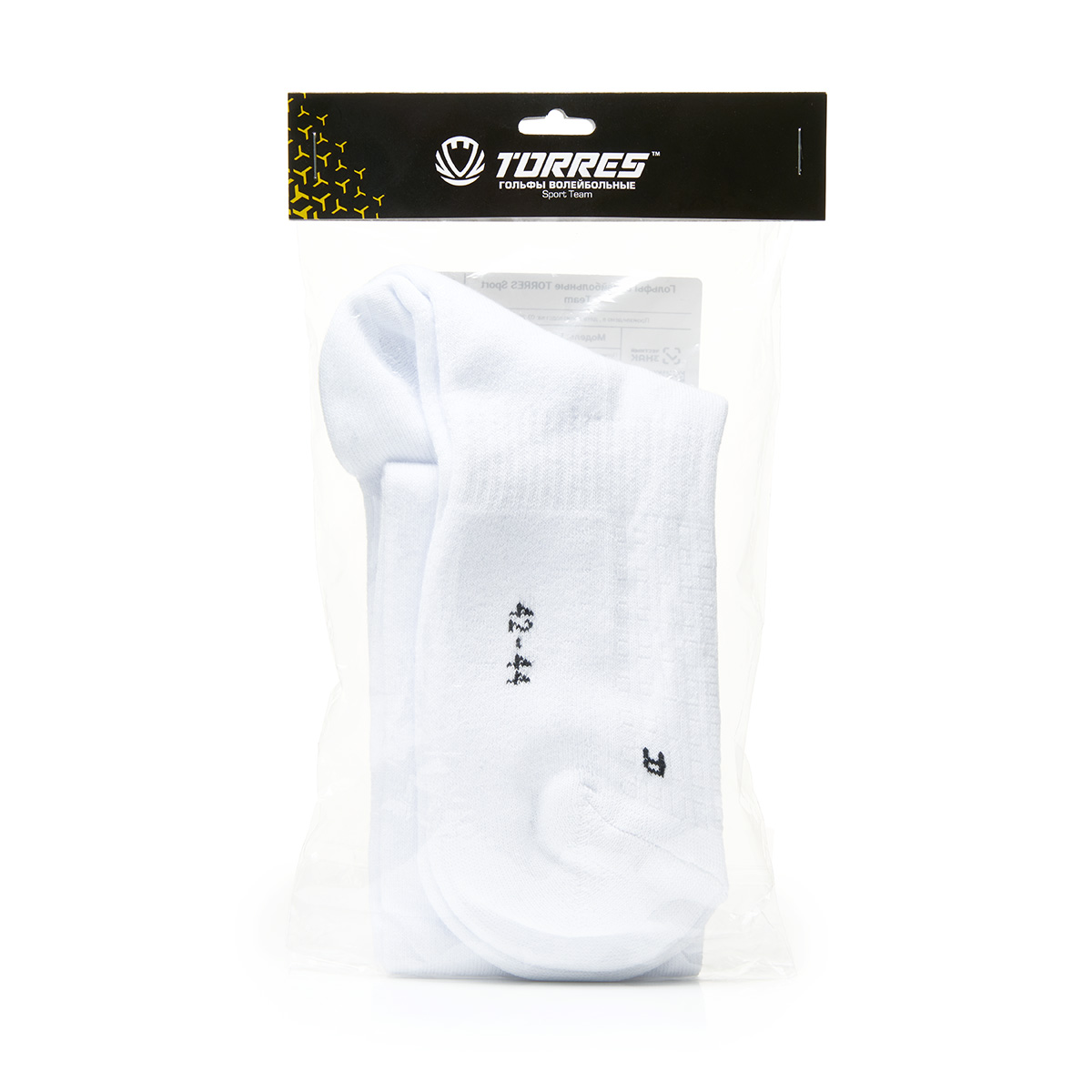 !Гольфы волейб. TORRES Sport Team, FS11011-01-42-44, р.42-44, БЕЛ, хлопок, полиамид, латекс,эластан