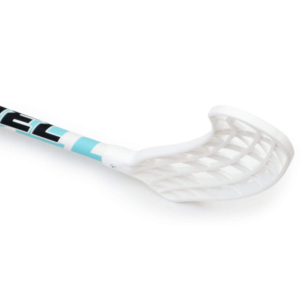 Клюшка для флорбола RealStick LEVEL 2.8, MR-KF-L95, IFF, 95см, лев. крюк, композит, бело-голубой