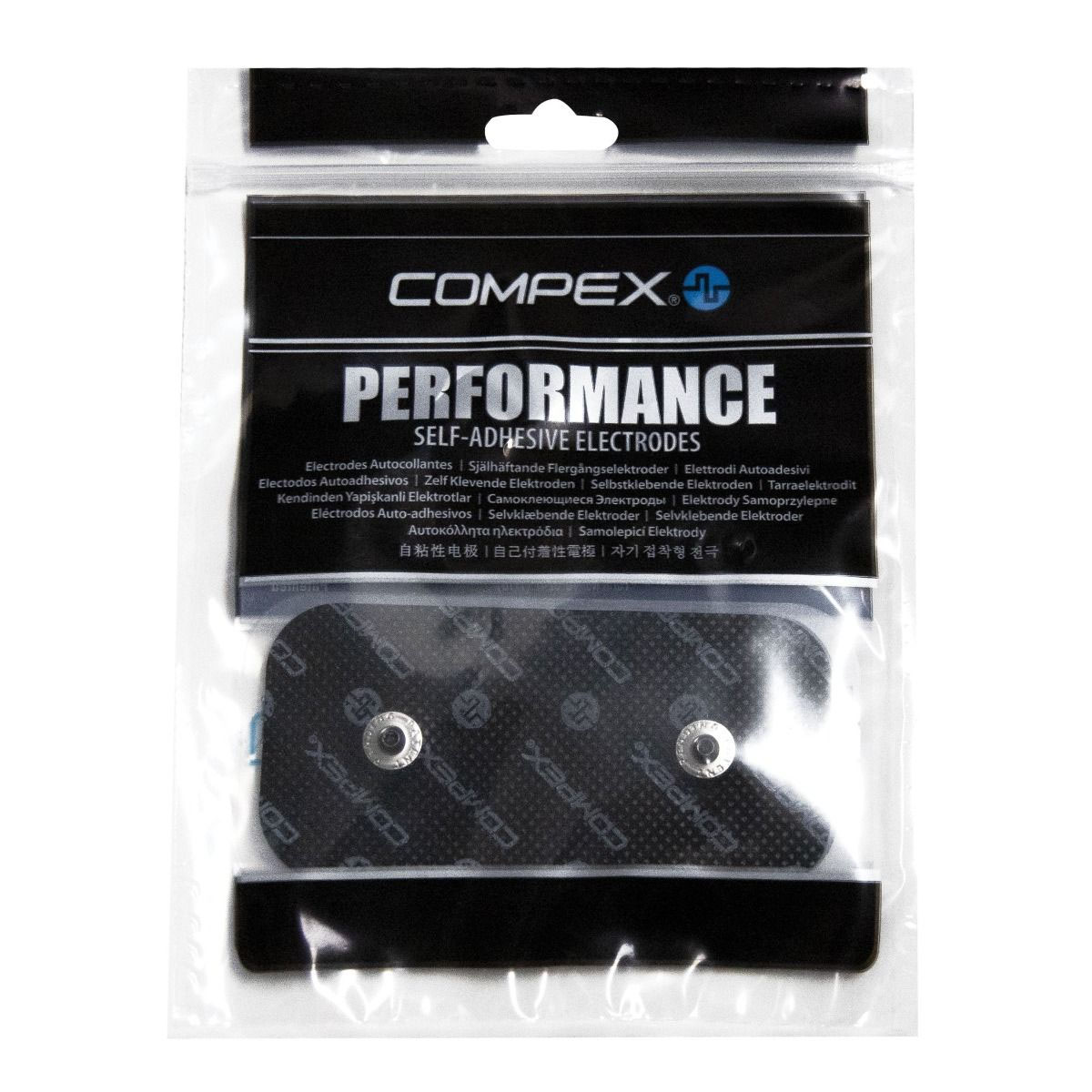 Электроды для миостимуляции COMPEX Performance Snap 5х10 см с двумя кнопками (2шт. в уп), 42216