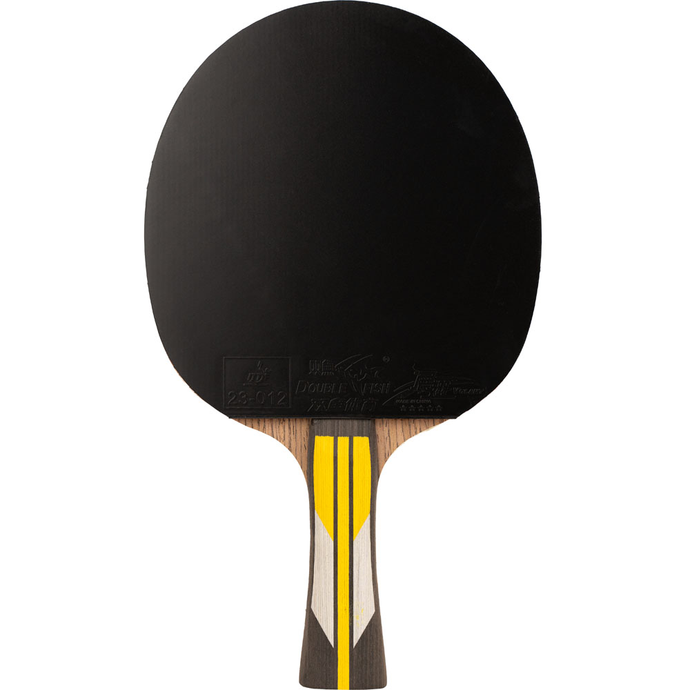 Ракетка для н/т DOUBLE FISH 6A+C, для подвин.,ITTF Appr.,накл. 2,1 мм, конич. ручка+ 2 мяча V40+мм
