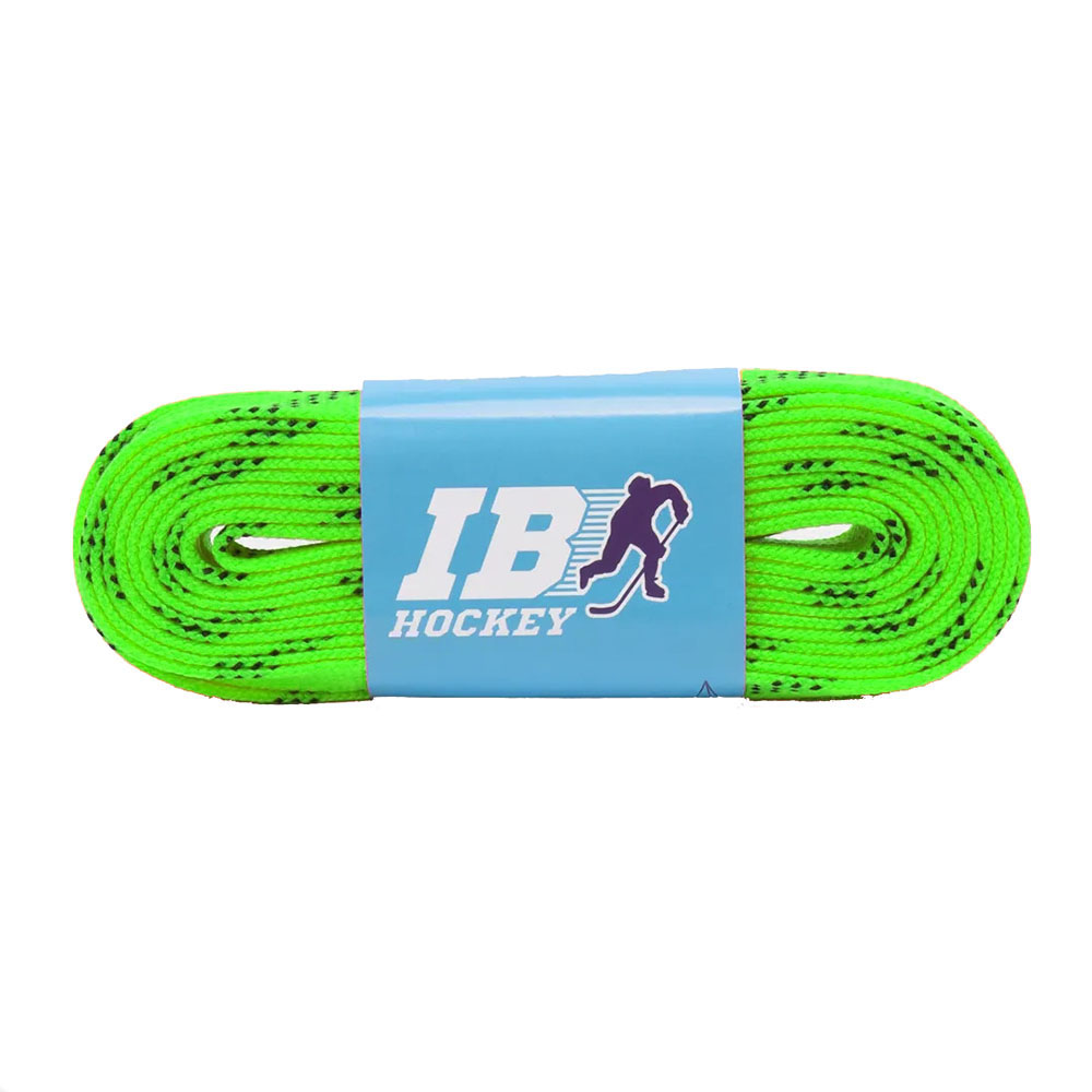 Шнурки для коньков IB Hockey с пропиткой, HLIB305LM, полиэстер, 305см, лайм