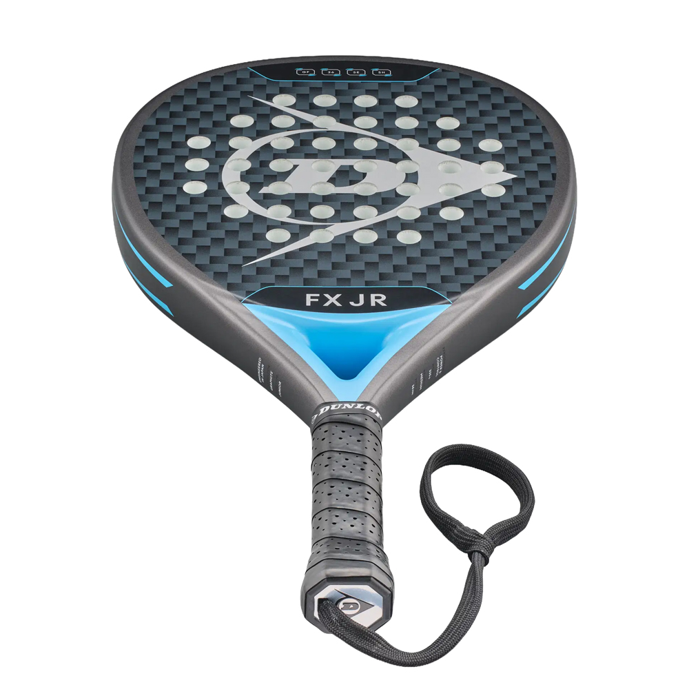 Ракетка для падела Dunlop FX Jr, 10370738, для юниоров, гибрид, графит, черно-голубой
