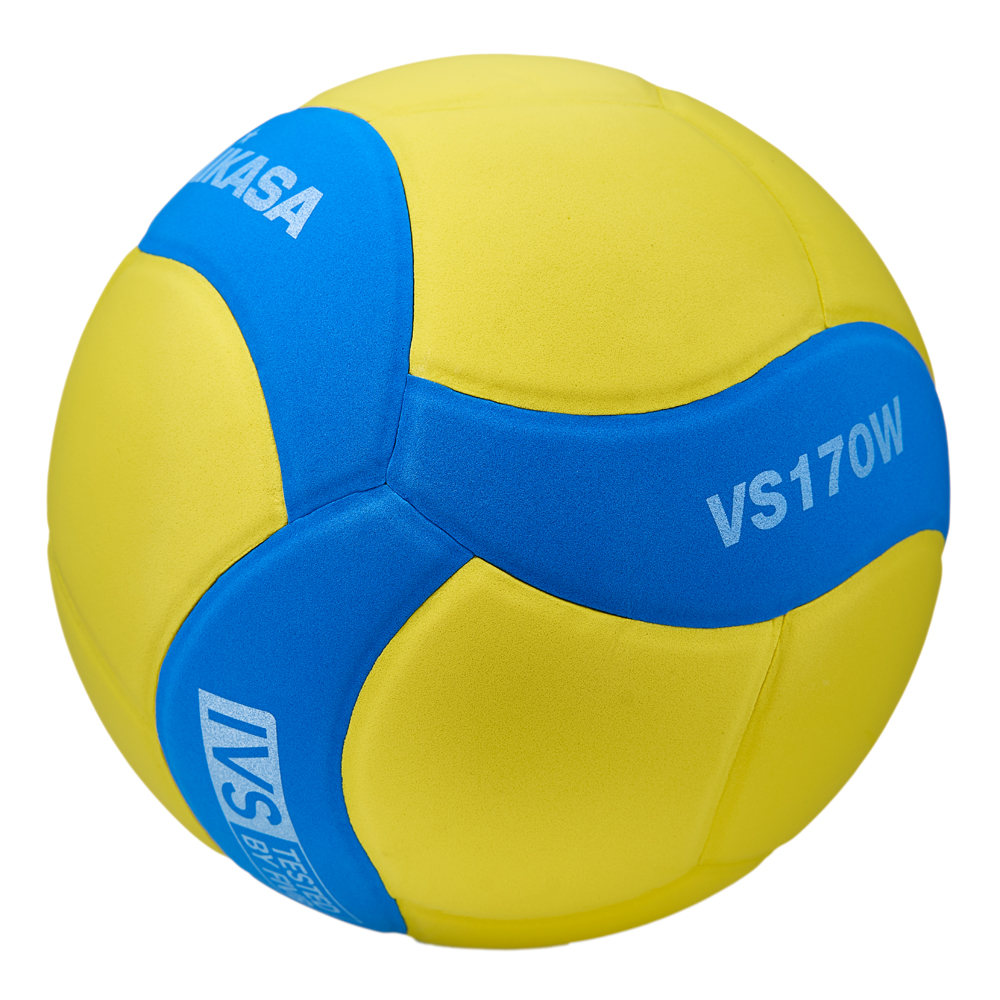 Мяч вол. MIKASA VS170W-Y-BL, р.5, вес 160-180 г, FIVB/IVS,синт.пена ТПЕ, клеен,18 пан,бут.кам,жел